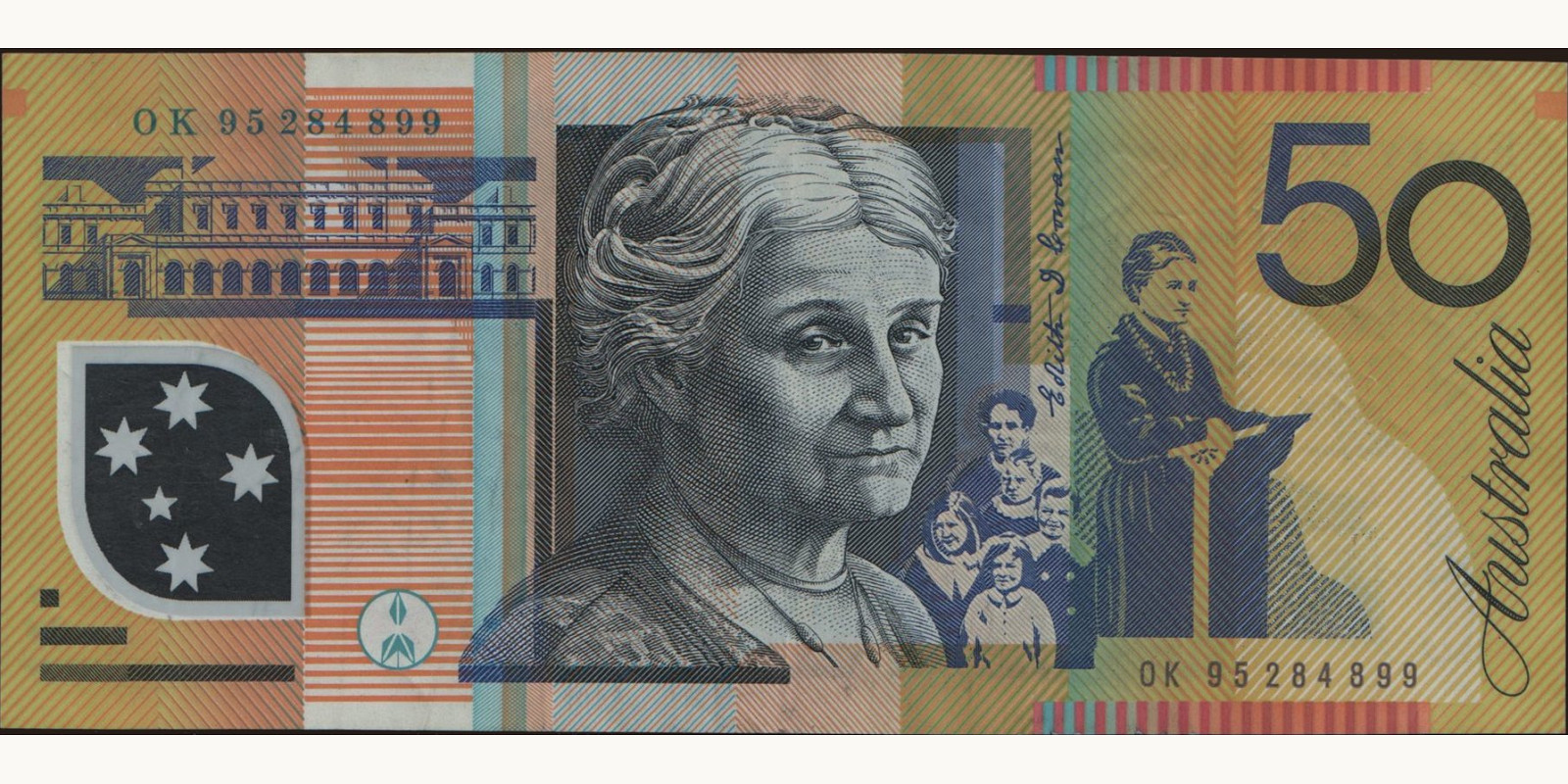 50 dollars Австралия 1995 — Оборотная сторона