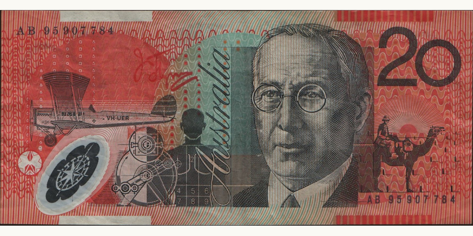 20 dollars Австралия 1995 — Оборотная сторона