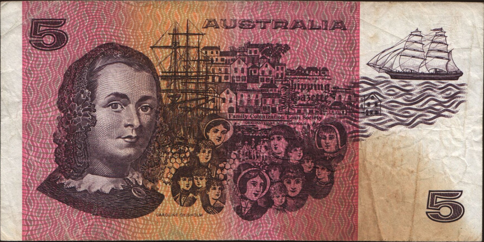 5 dollars Australia 1985 — Back side