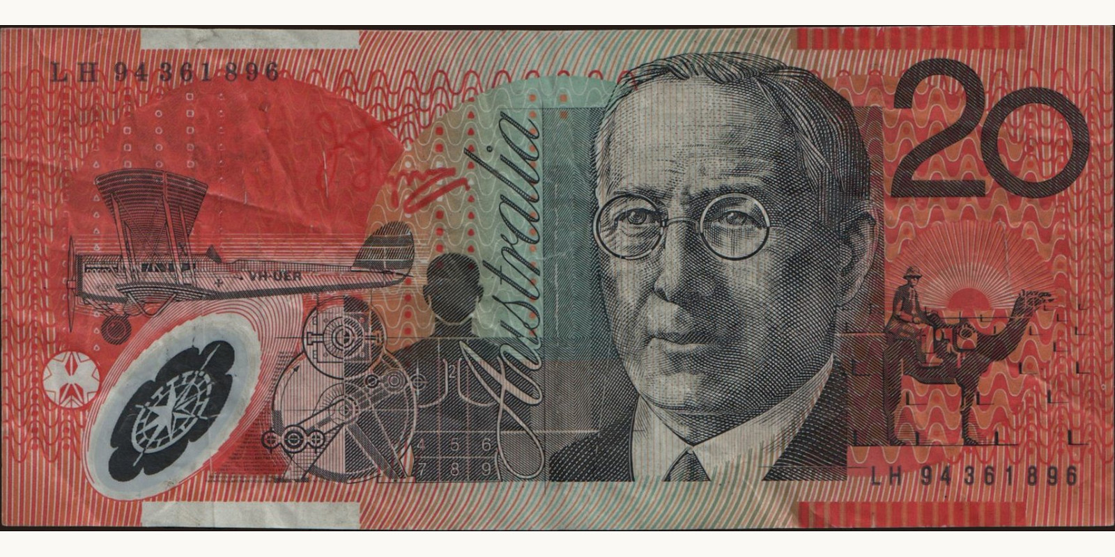 20 dollars Австралия 1994 — Оборотная сторона