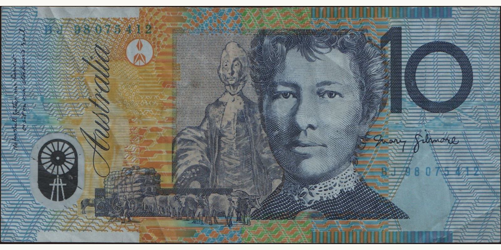 10 dollars Австралия 1998 — Оборотная сторона