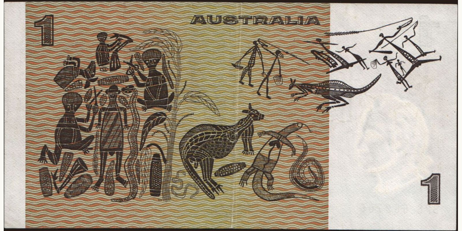 1 dollars Австралия 1974 — Оборотная сторона