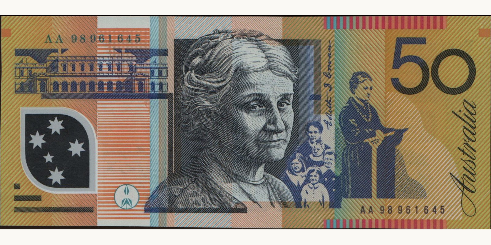 50 dollars Австралия 1998 — Оборотная сторона