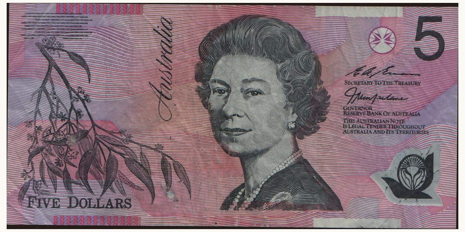5 dollars Australia 1996 — Front side