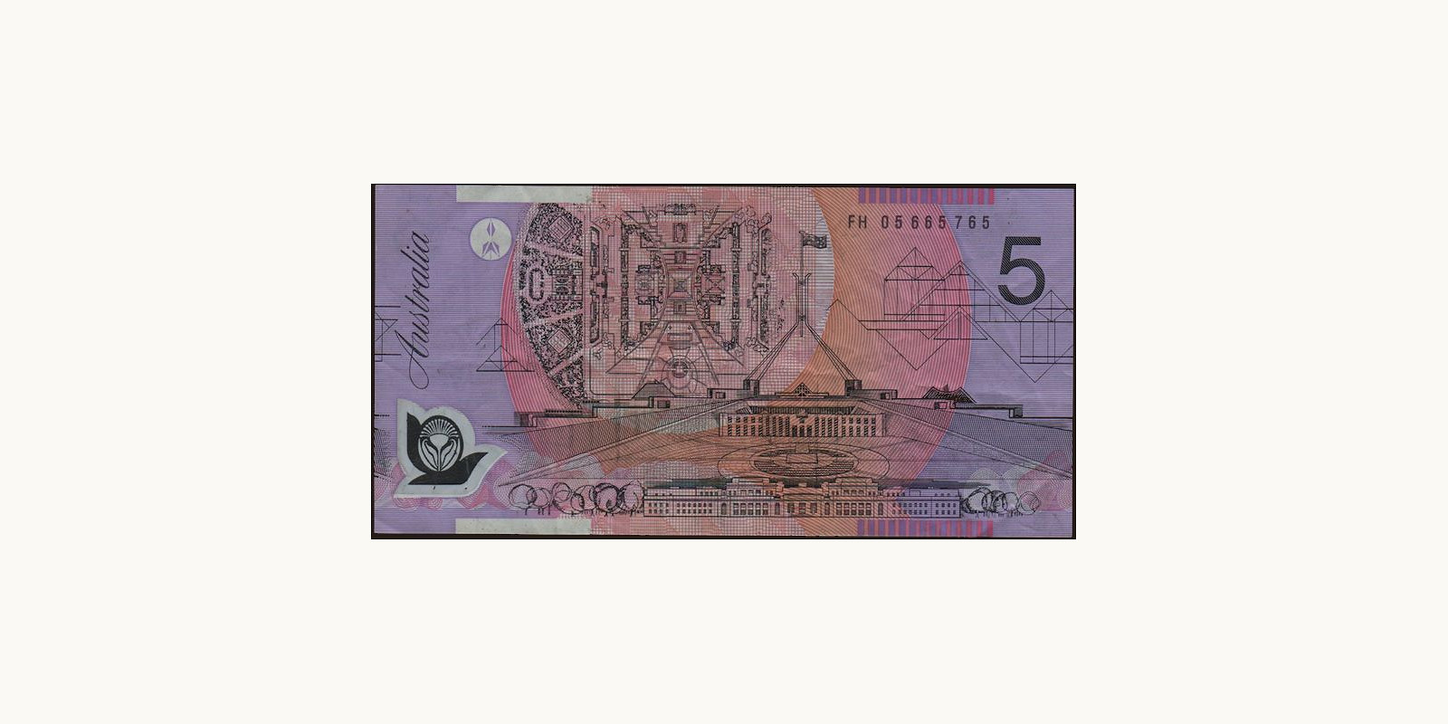 5 dollars Australia 2005 — Back side