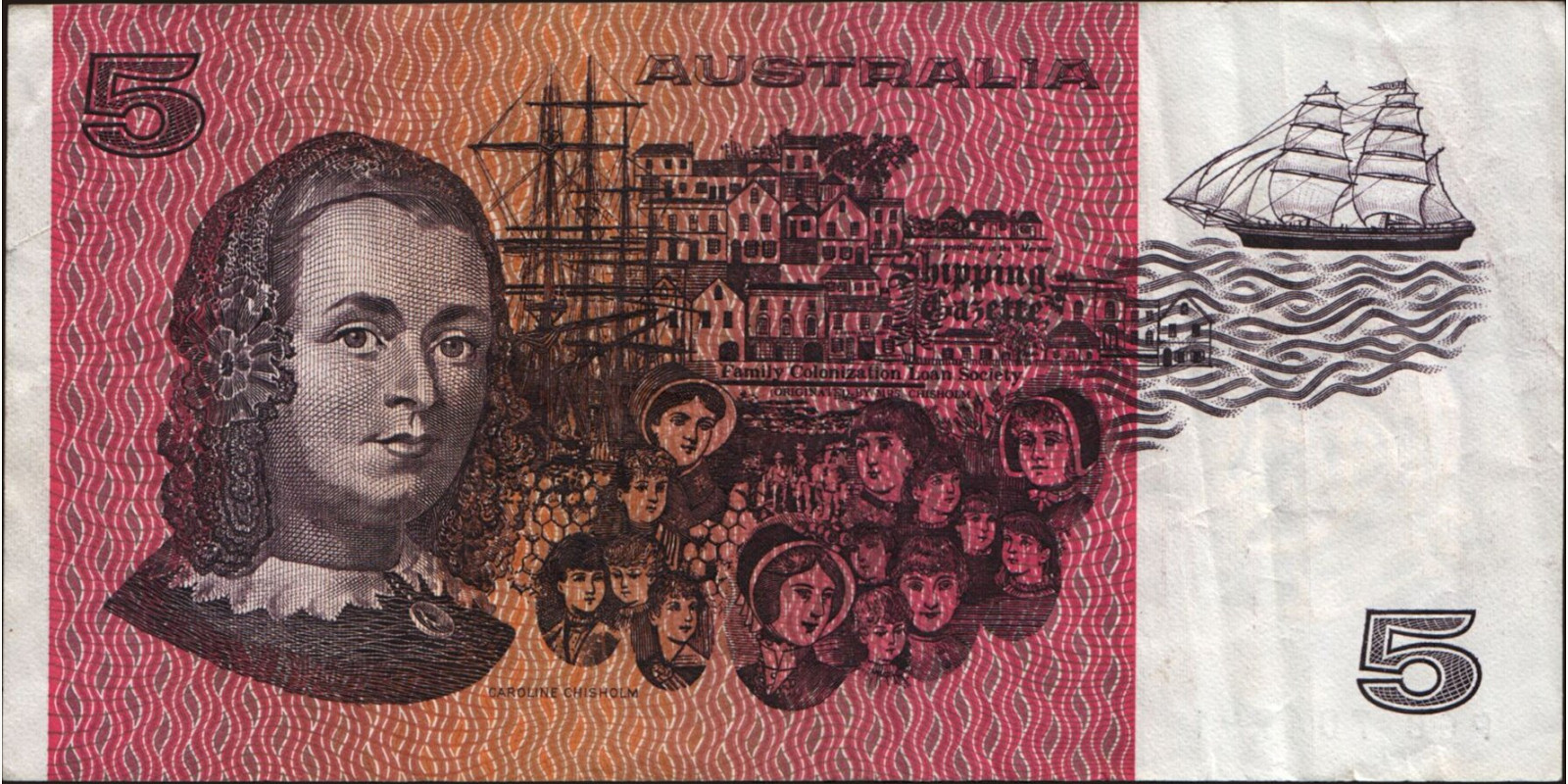 5 dollars Australia 1983 — Back side