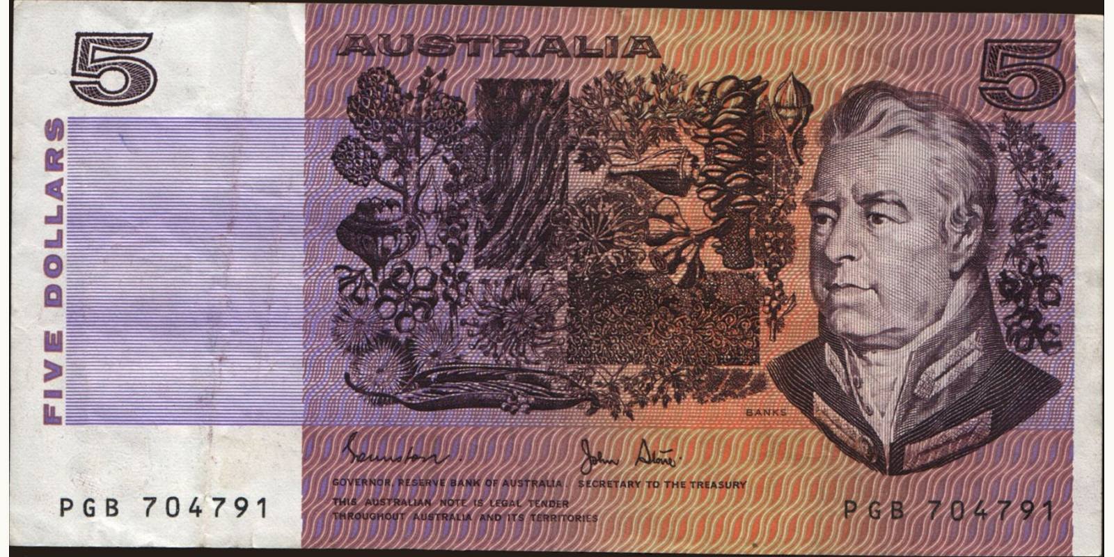 5 dollars Australia 1983 — Front side
