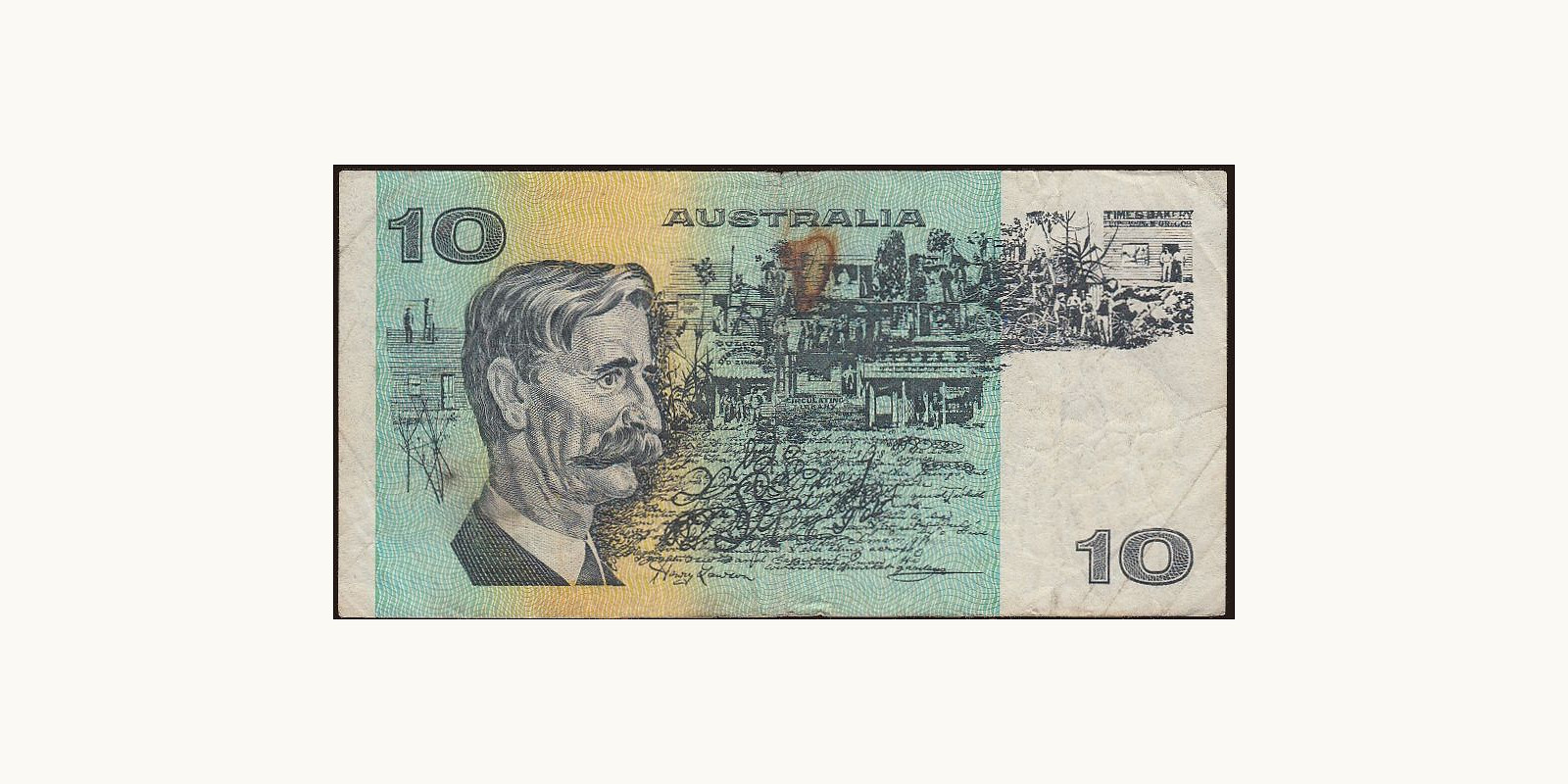 10 dollars Австралия 1979 — Оборотная сторона