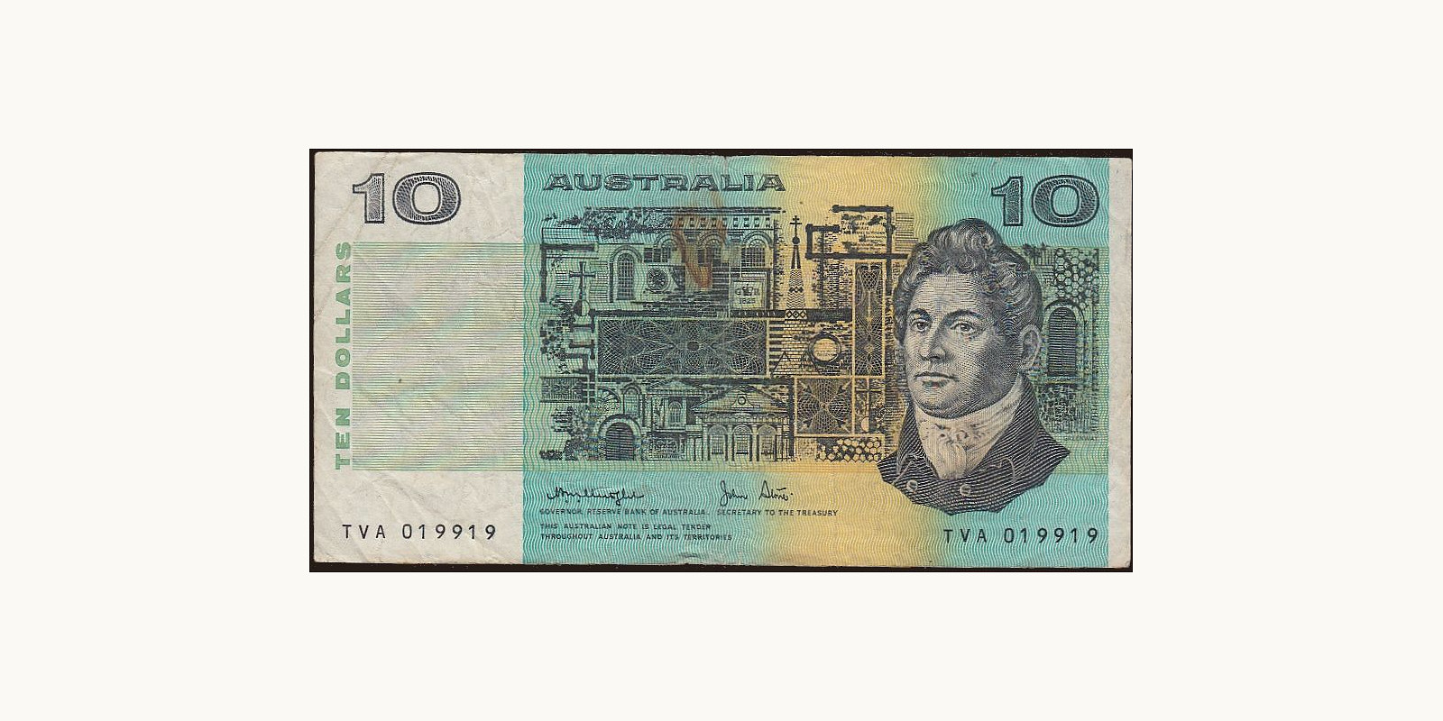 10 dollars Австралия 1979 — Лицевая сторона