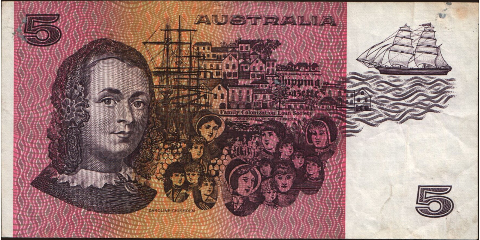 5 dollars Австралия 1990 — Оборотная сторона