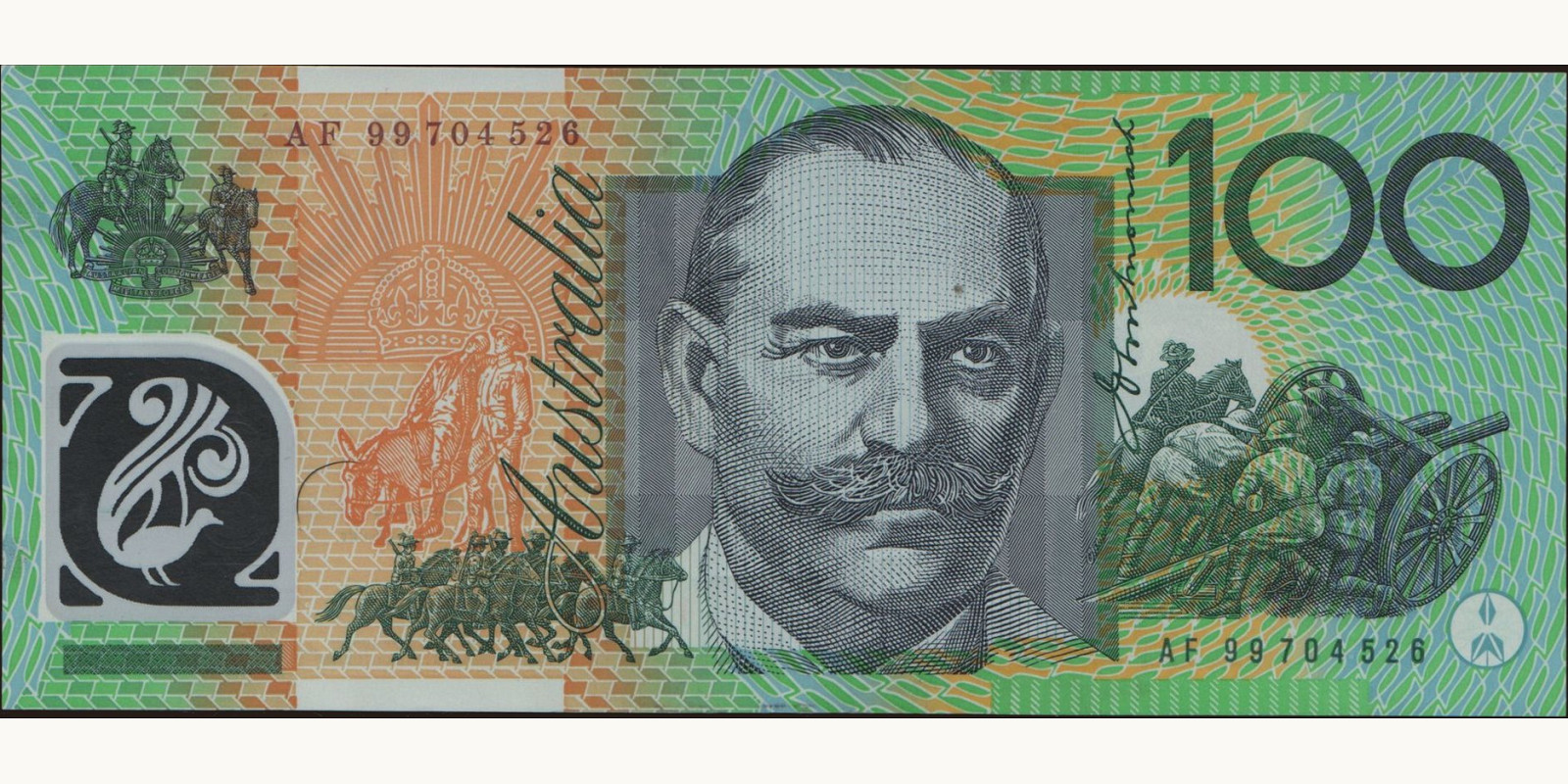 100 dollars Австралия 1999 — Оборотная сторона