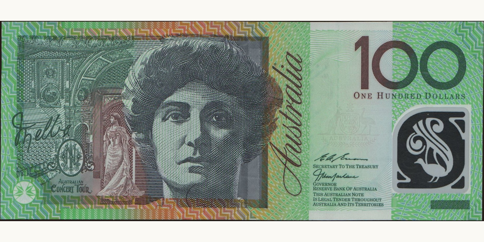 100 dollars Австралия 1999 — Лицевая сторона