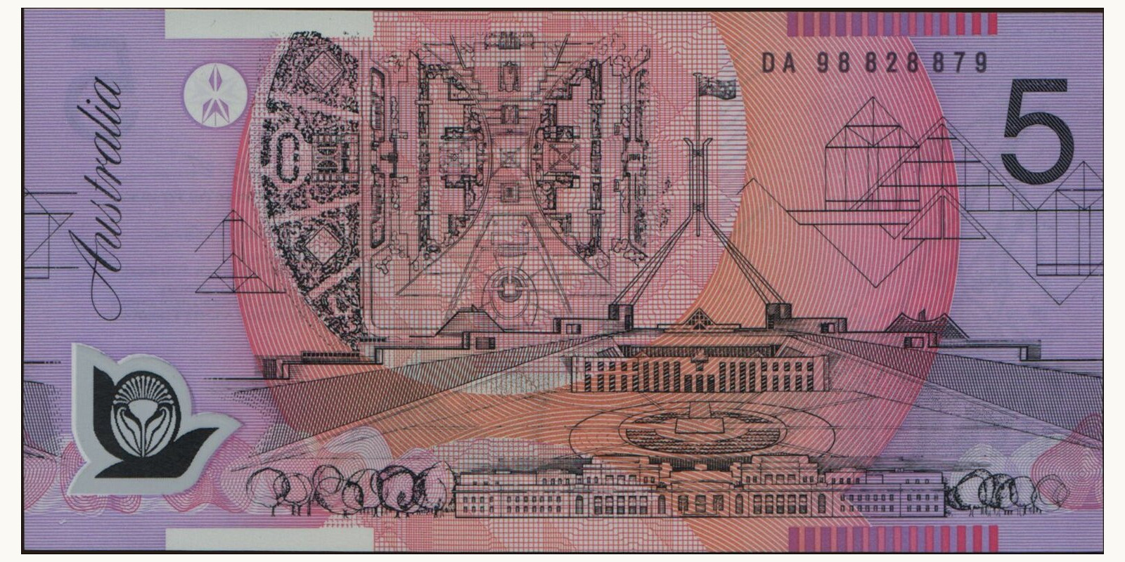 5 dollars Австралия 1998 — Оборотная сторона