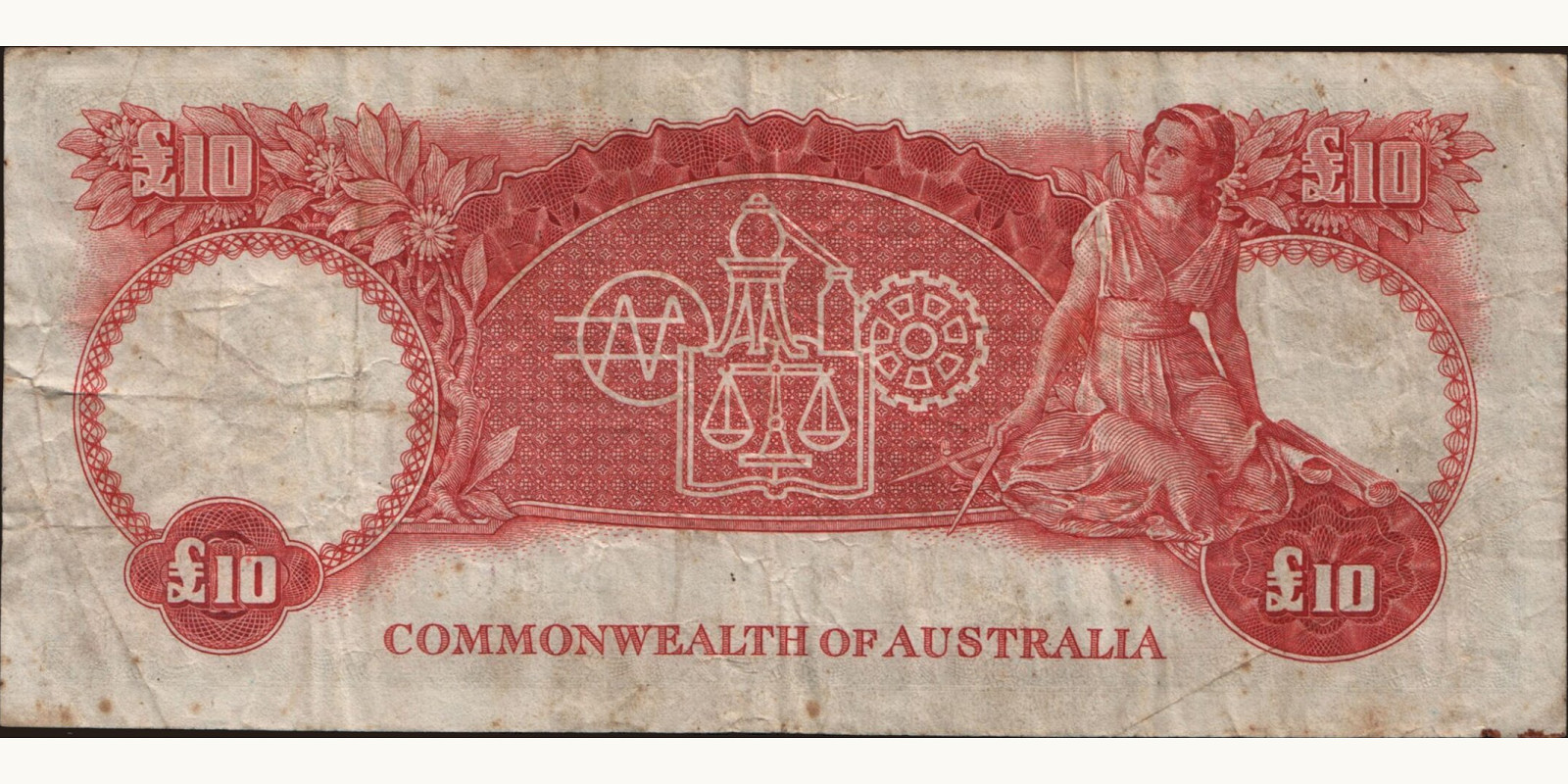 10 pounds Australia 1954 — Back side