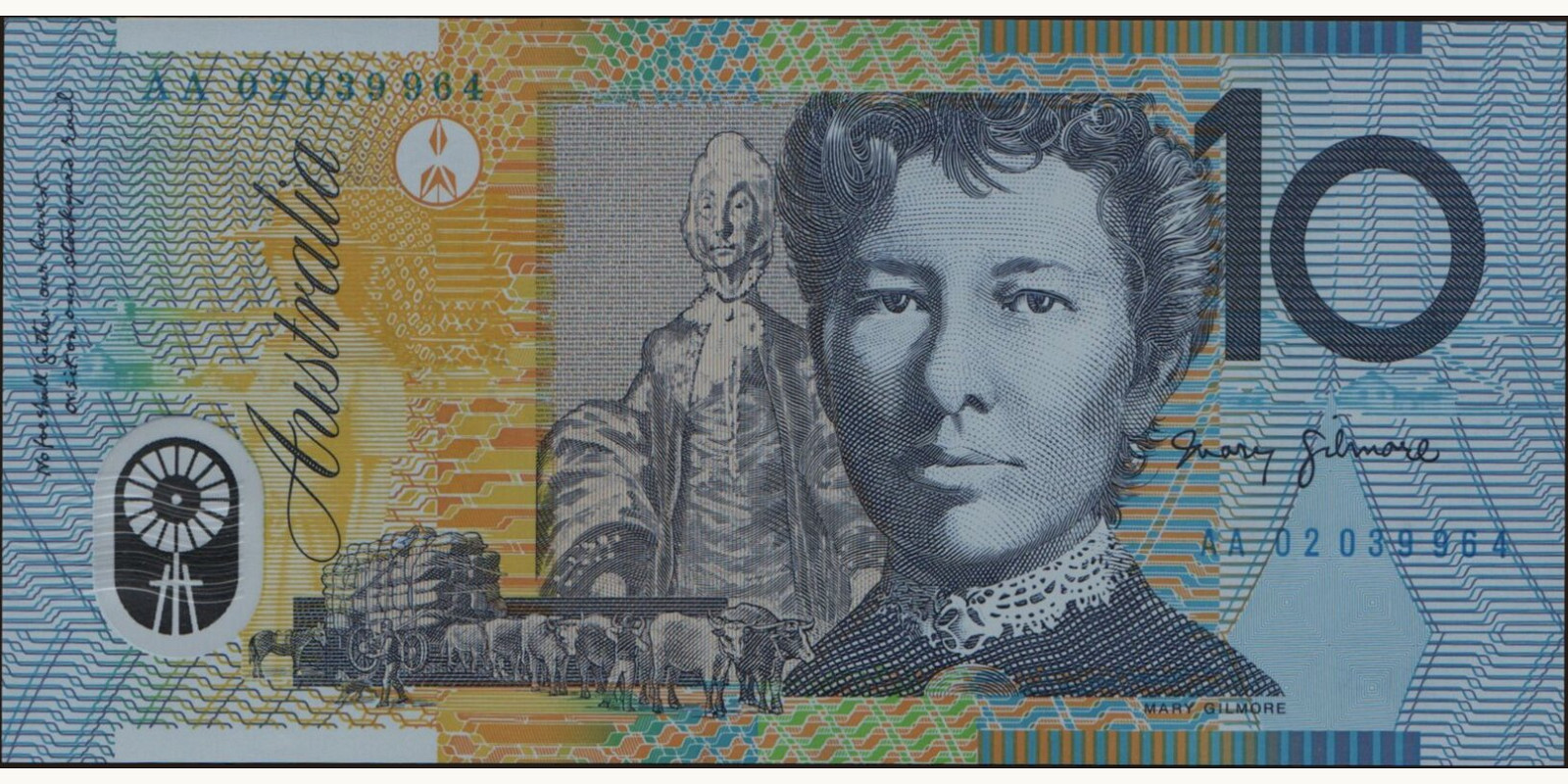 10 dollars Австралия 2002 — Оборотная сторона