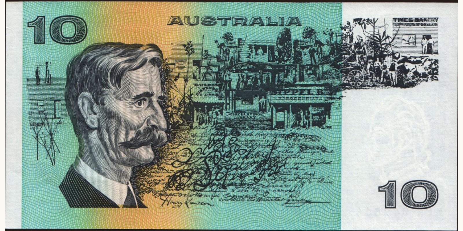 10 dollars Австралия 1990 — Оборотная сторона