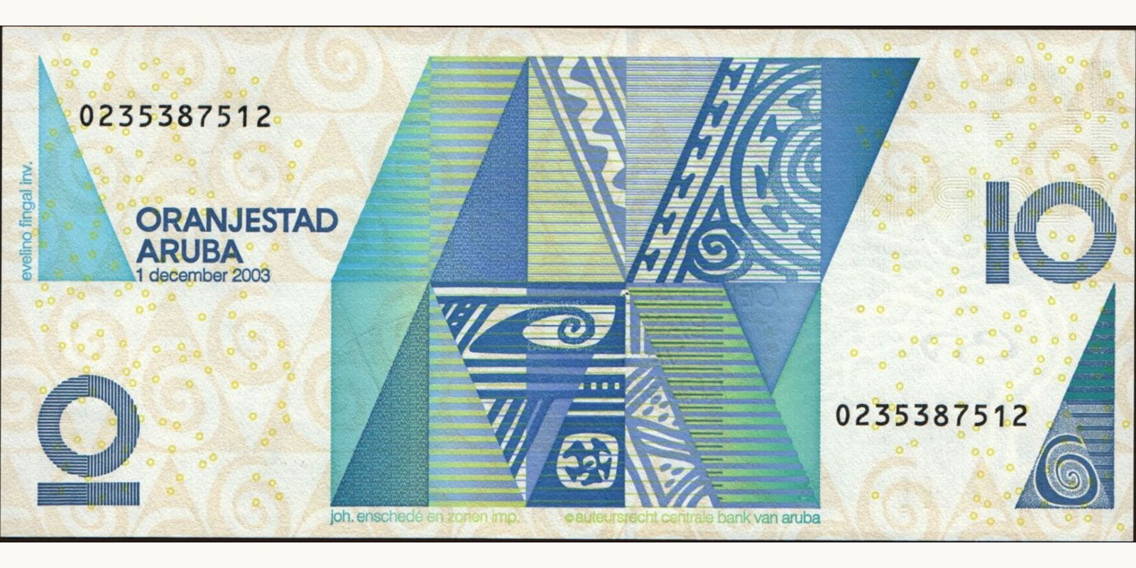 10 florin Aruba 2003 — Back side