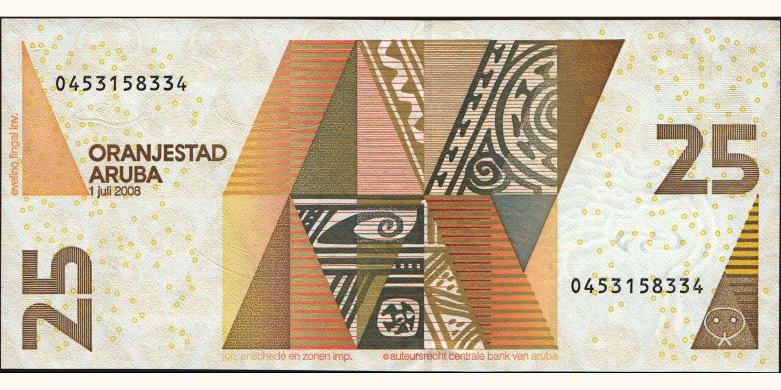 25 florin Аруба 1993 — Оборотная сторона