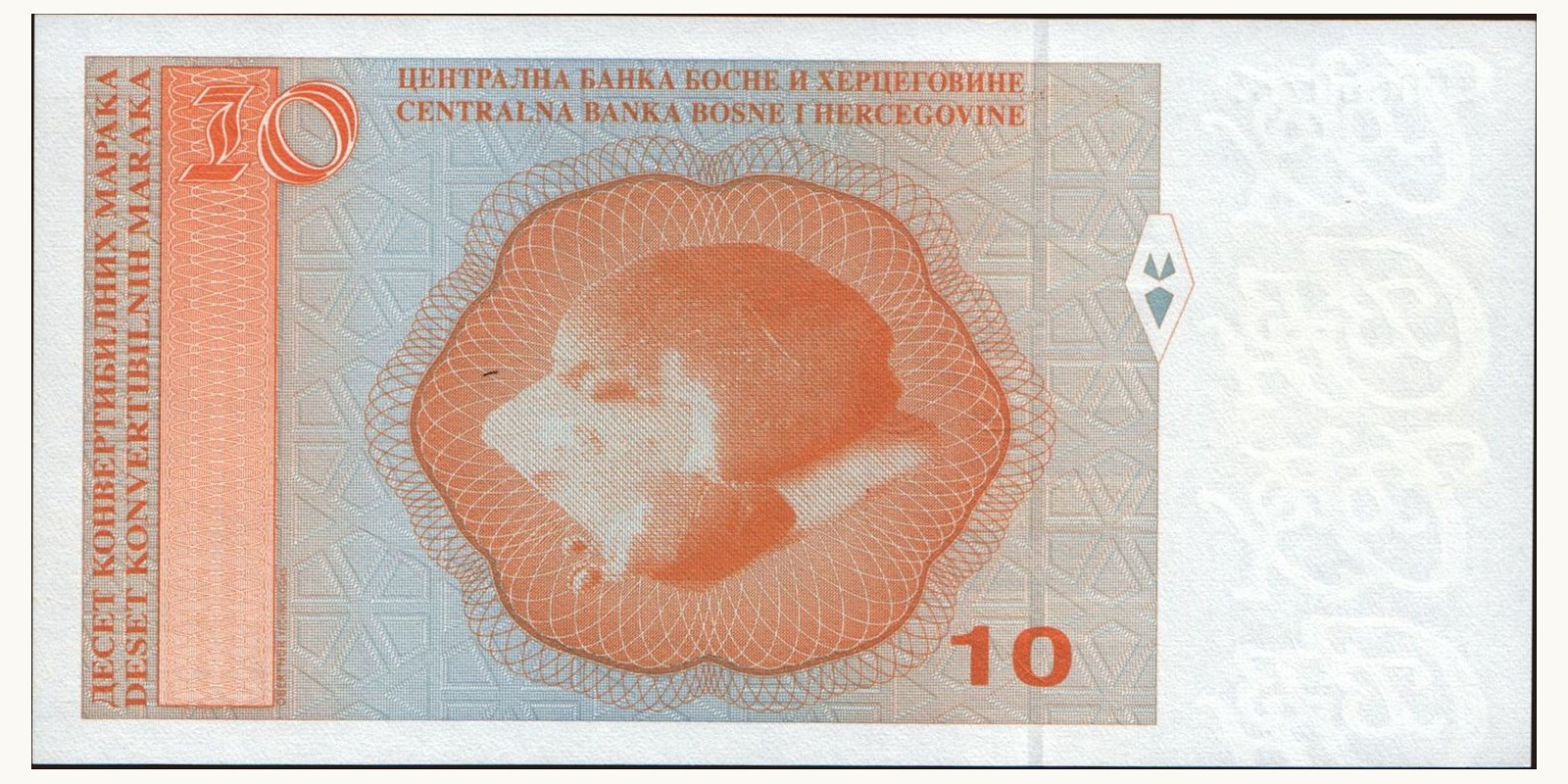 10 maraka Босния и Герцеговина 2008 — Оборотная сторона