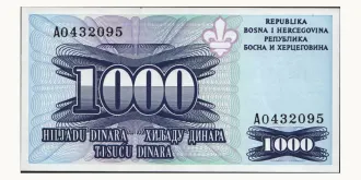 1000 dinars 1995