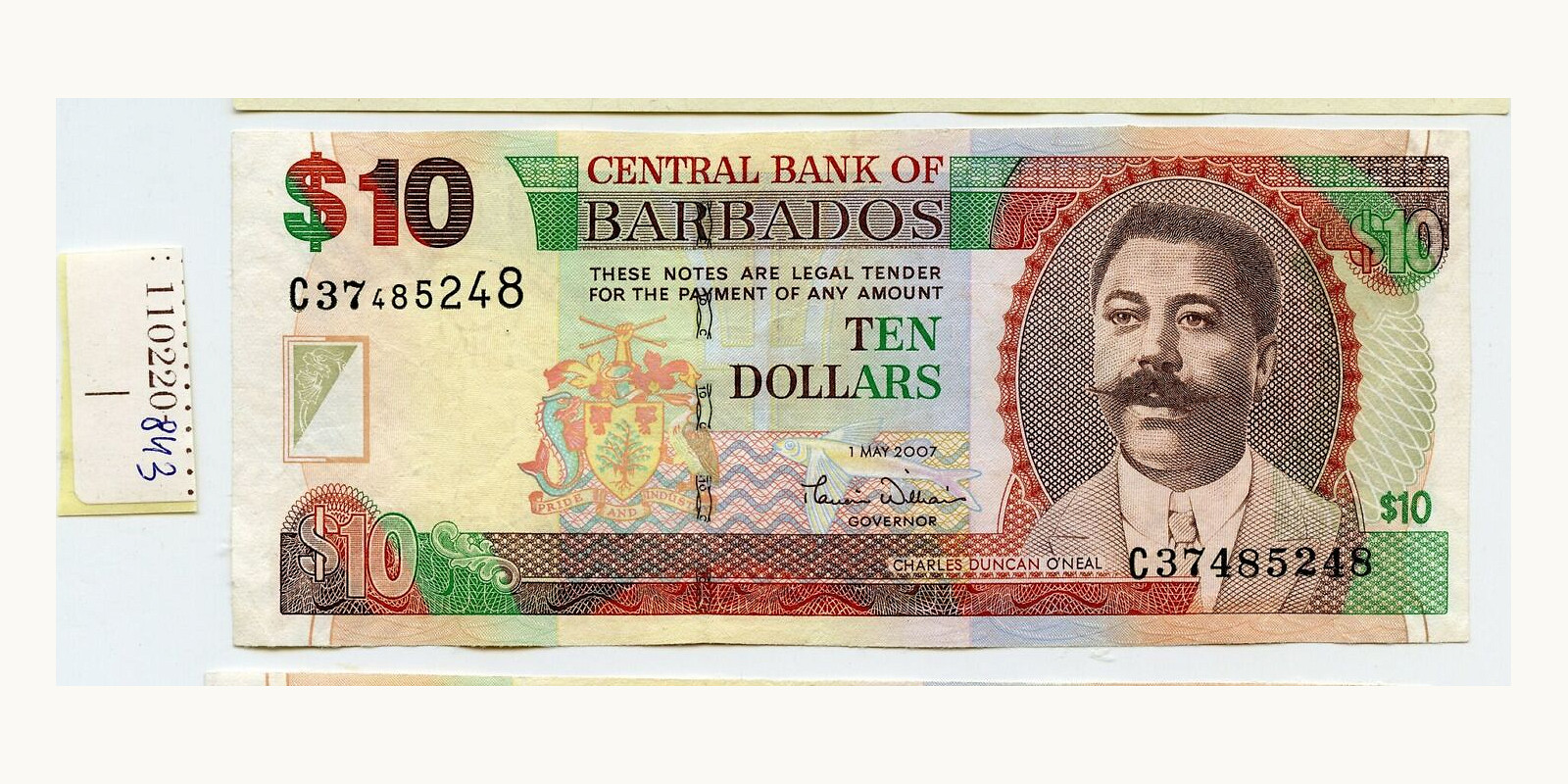 10 dollars Барбадос 2007 — Лицевая сторона