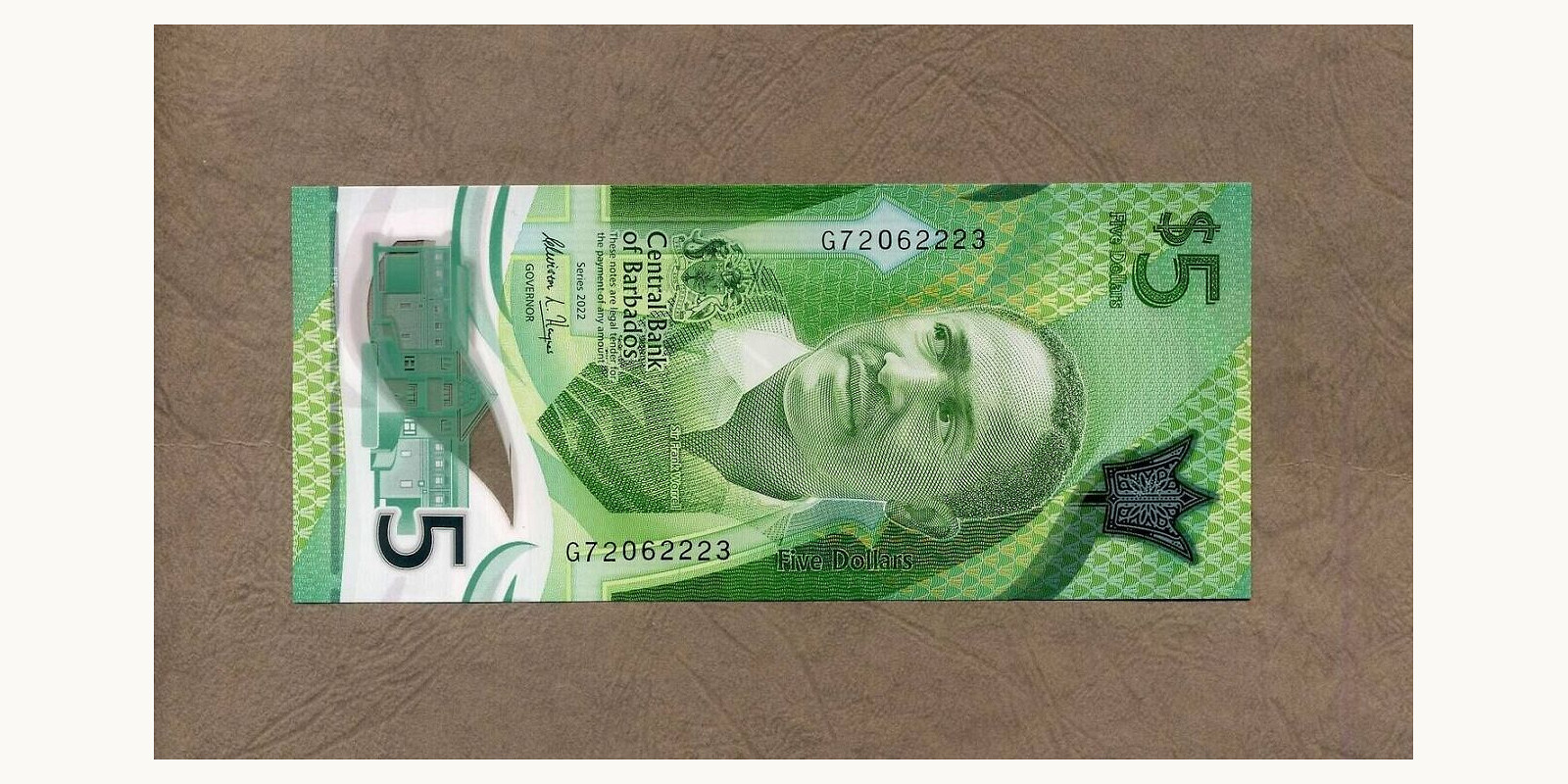 5 dollars Барбадос 2022 — Оборотная сторона