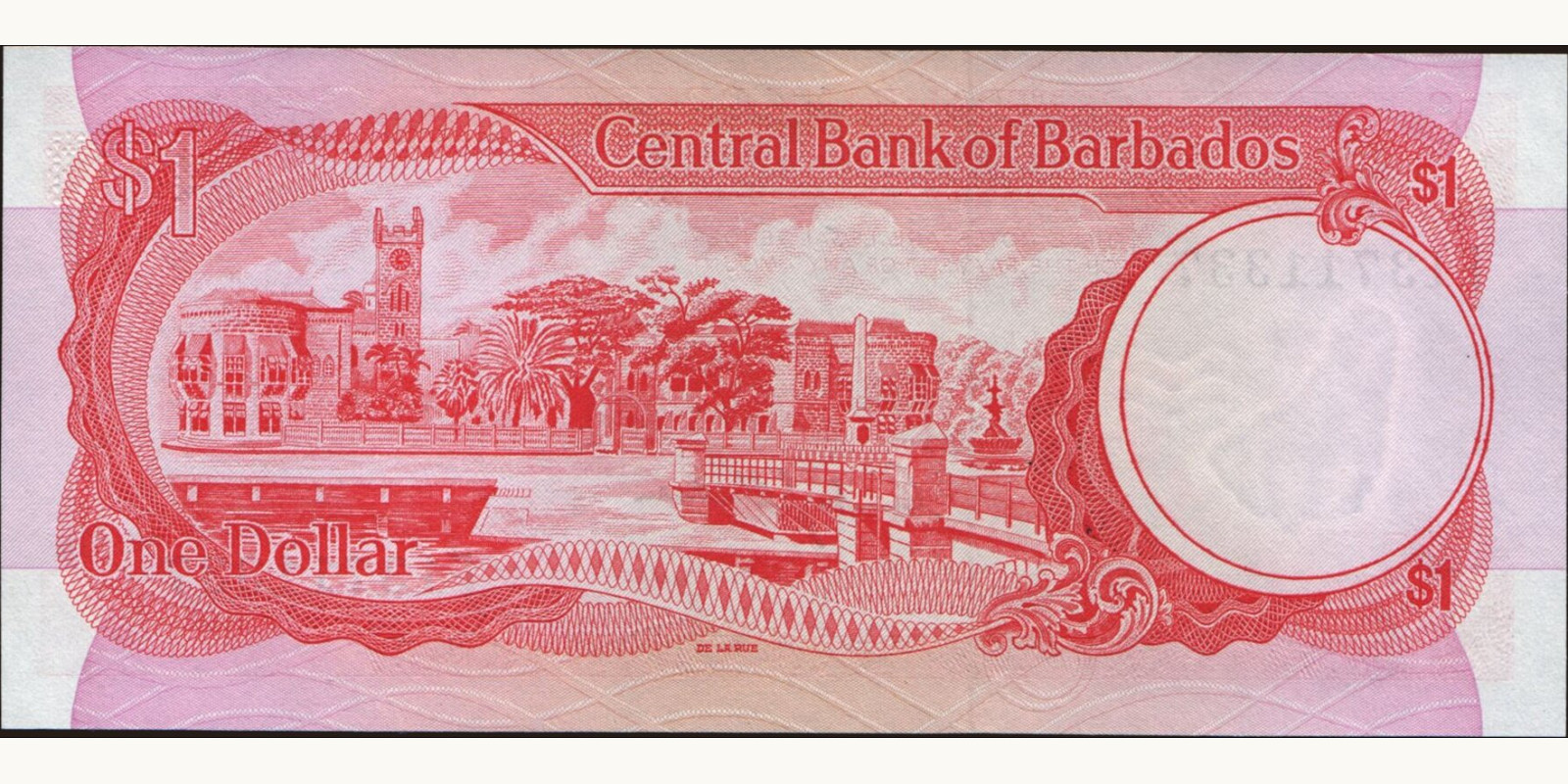 1 dollars Барбадос 1973 — Оборотная сторона