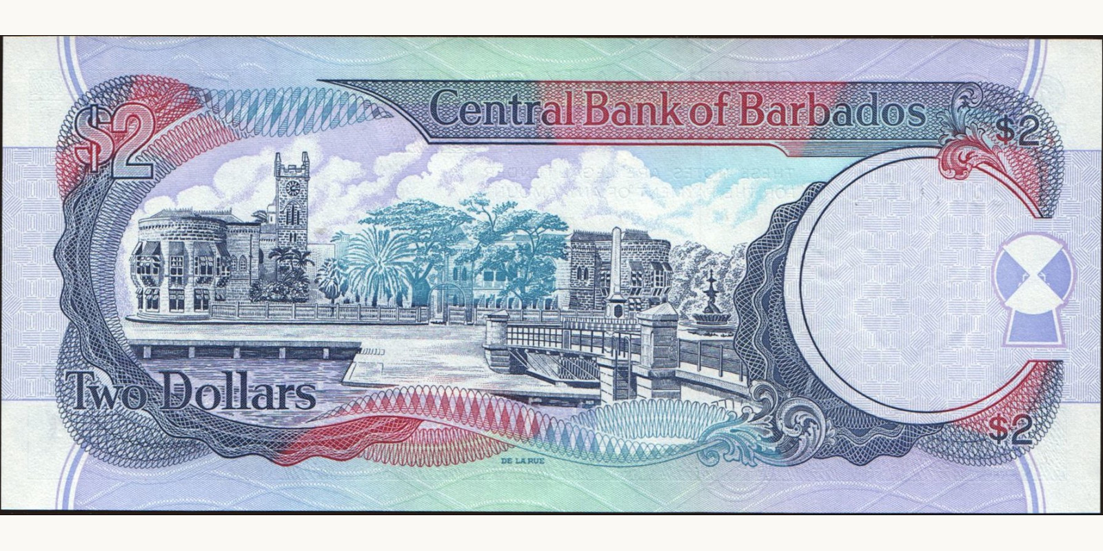 2 dollars Barbados 1998 — Back side