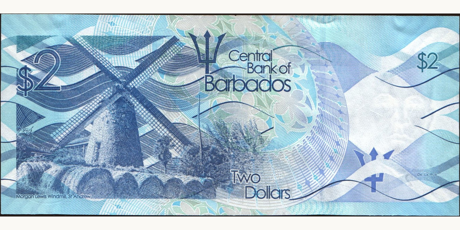 2 dollars Барбадос 2013 — Оборотная сторона