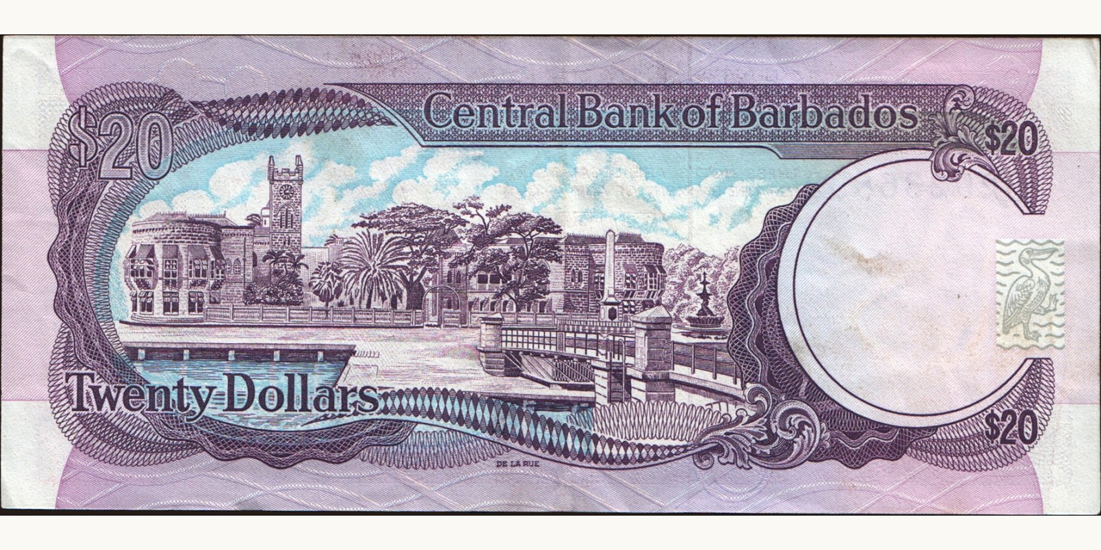 20 dollars Barbados 1993 — Back side