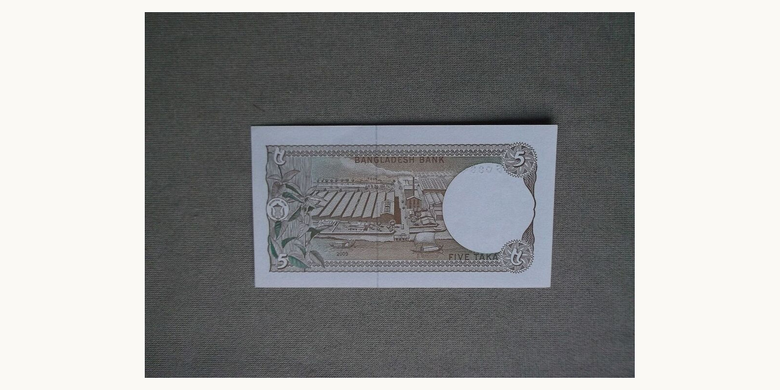 5 taka Bangladesh 2009 — Back side