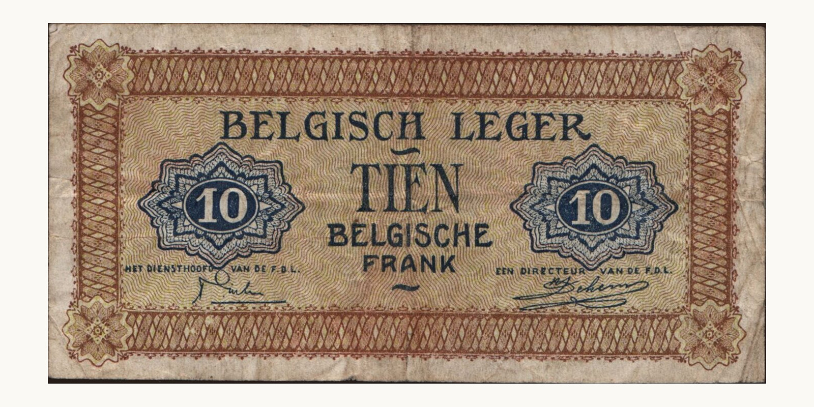 10 franc Belgium 1946 — Back side