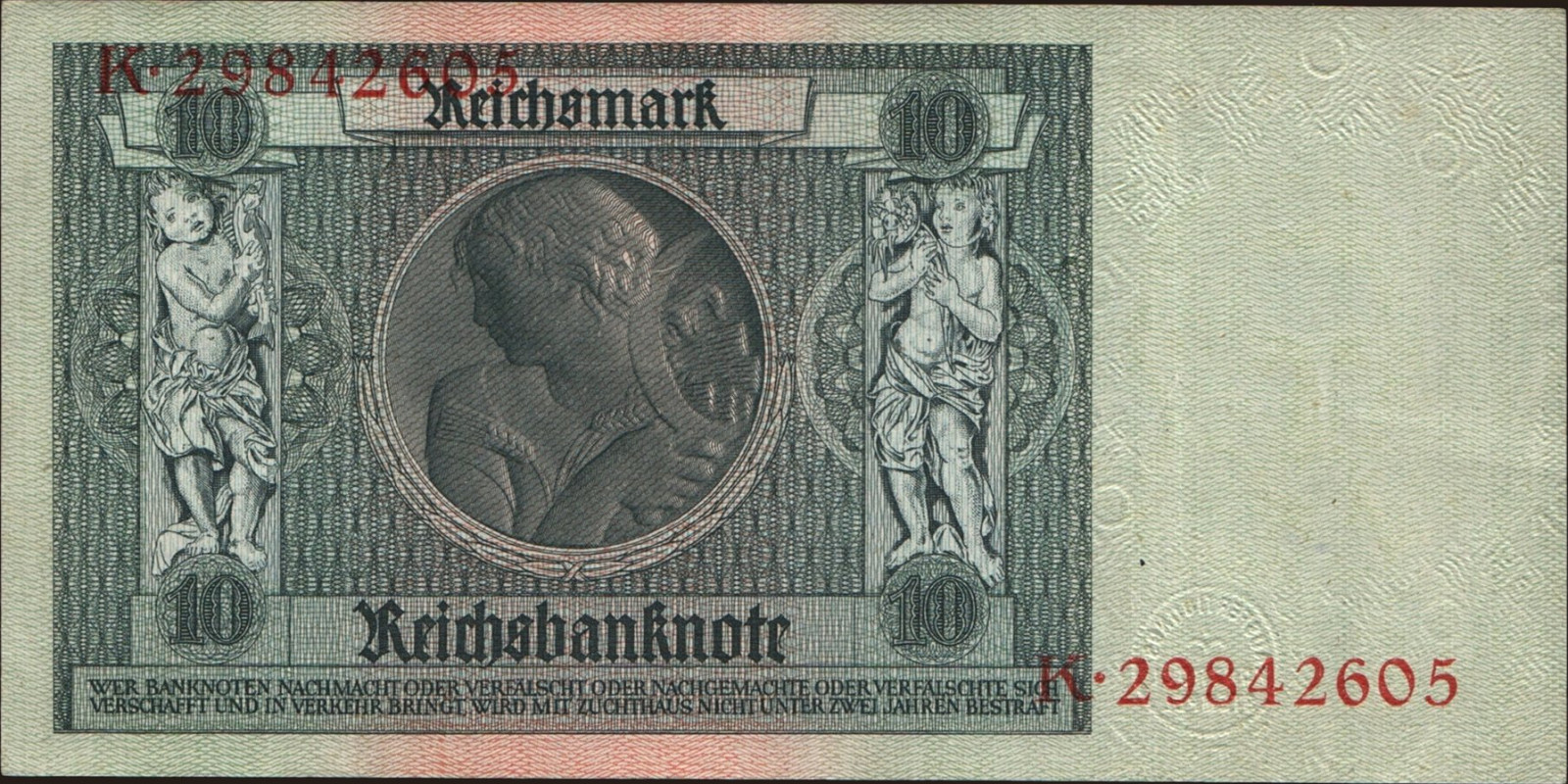 10 mark Бельгия 1929 — Оборотная сторона