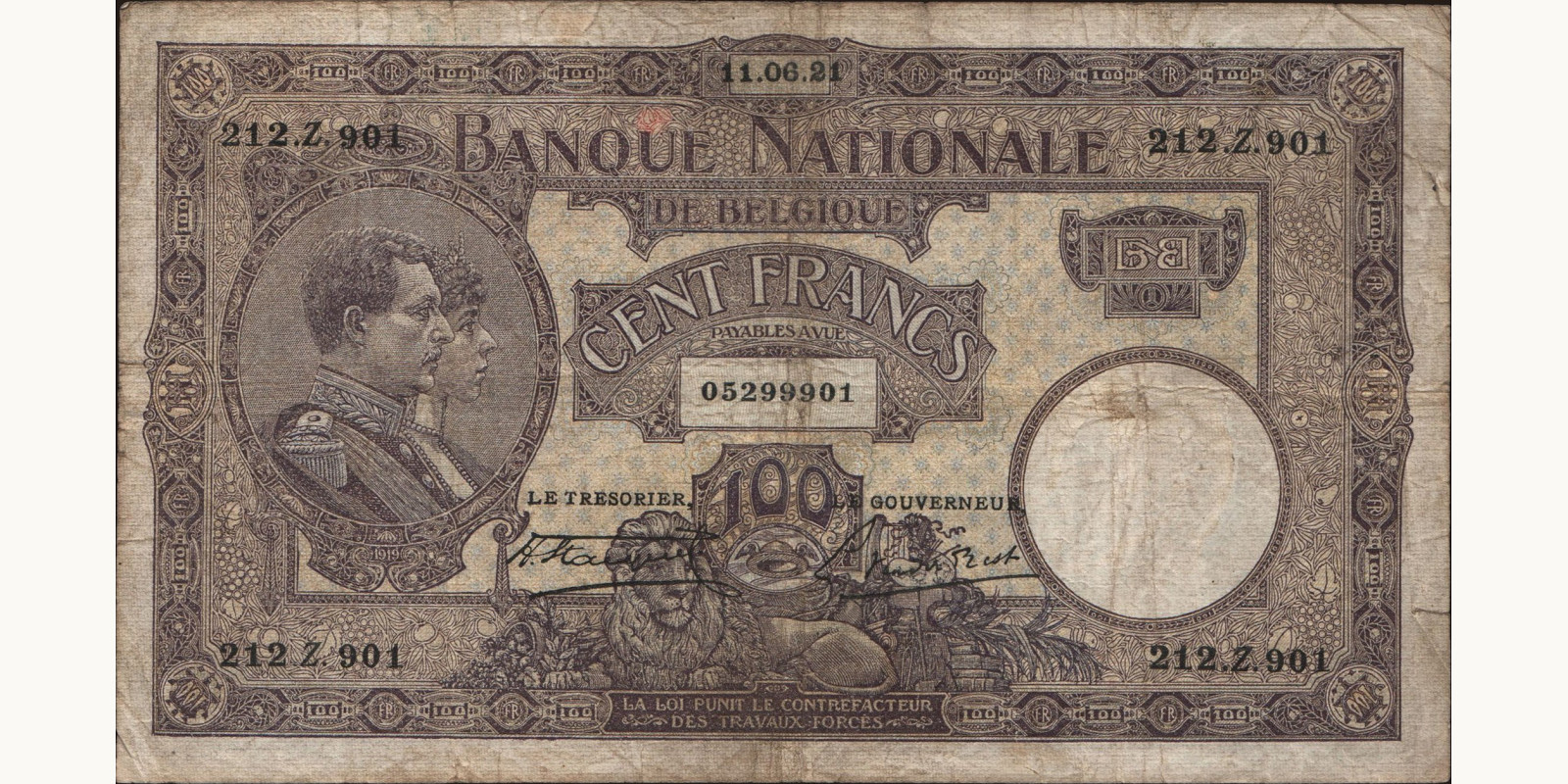 100 franc 1921
