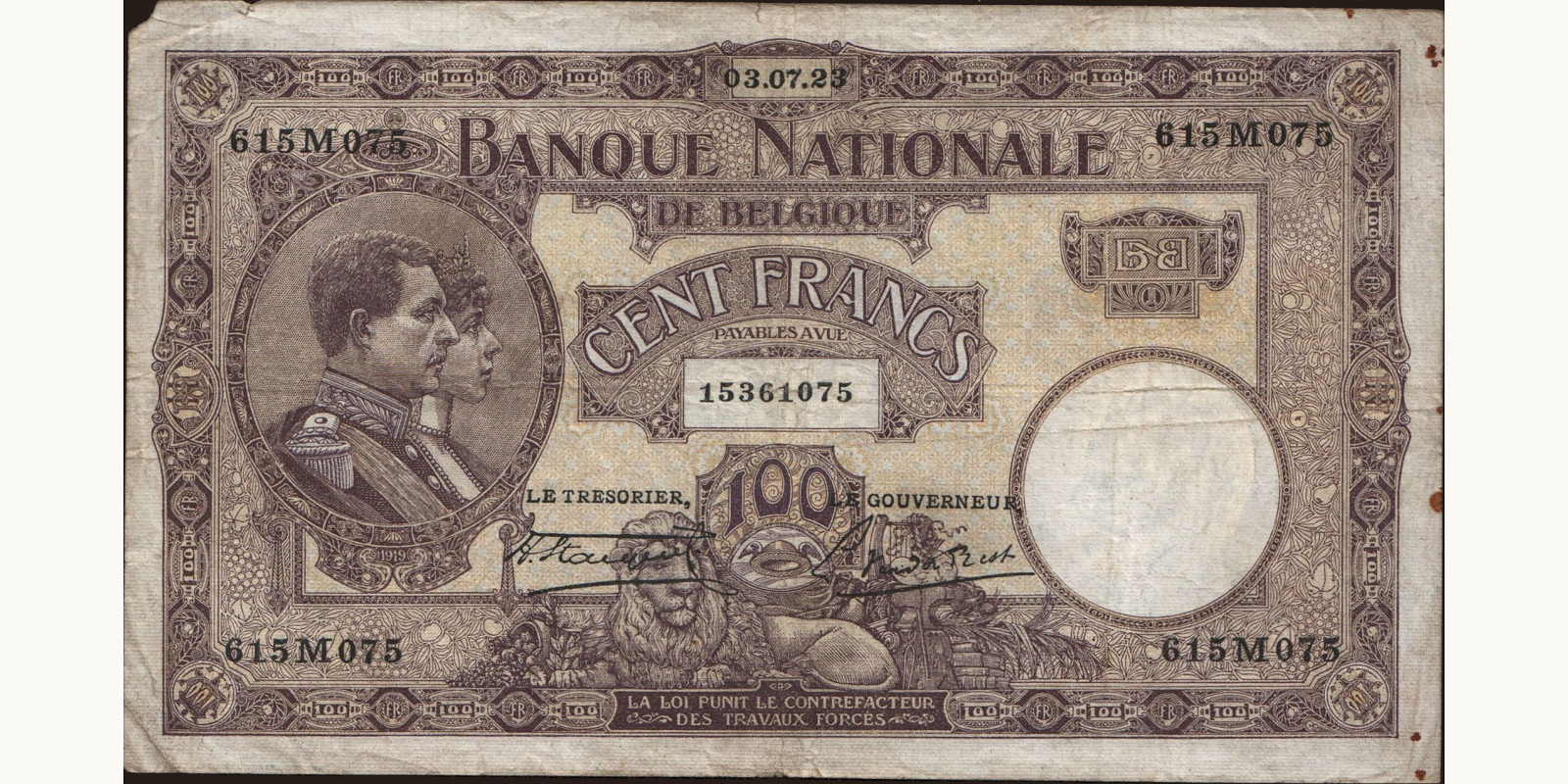 100 franc 1923