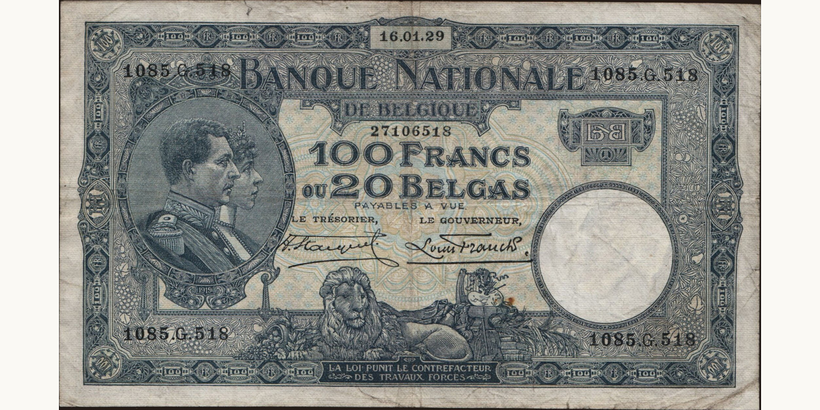 100 franc 1929