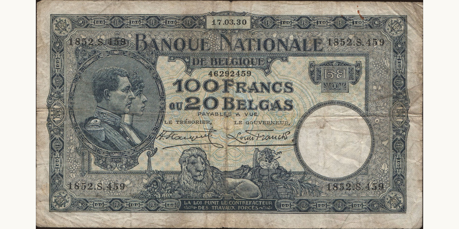 100 franc 1930