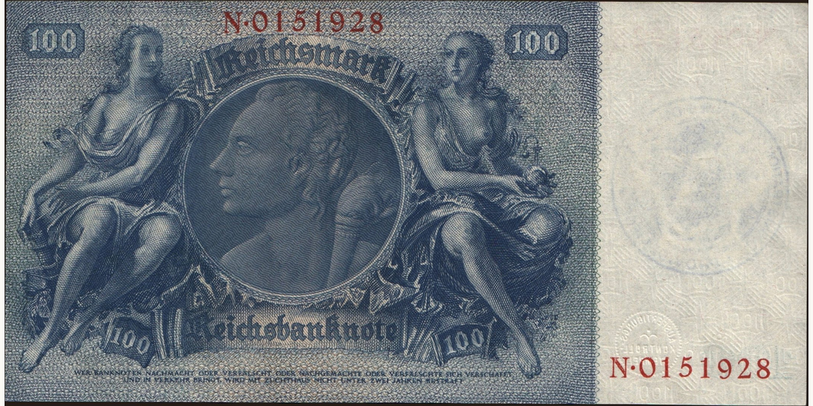 100 mark Бельгия 1935 — Оборотная сторона