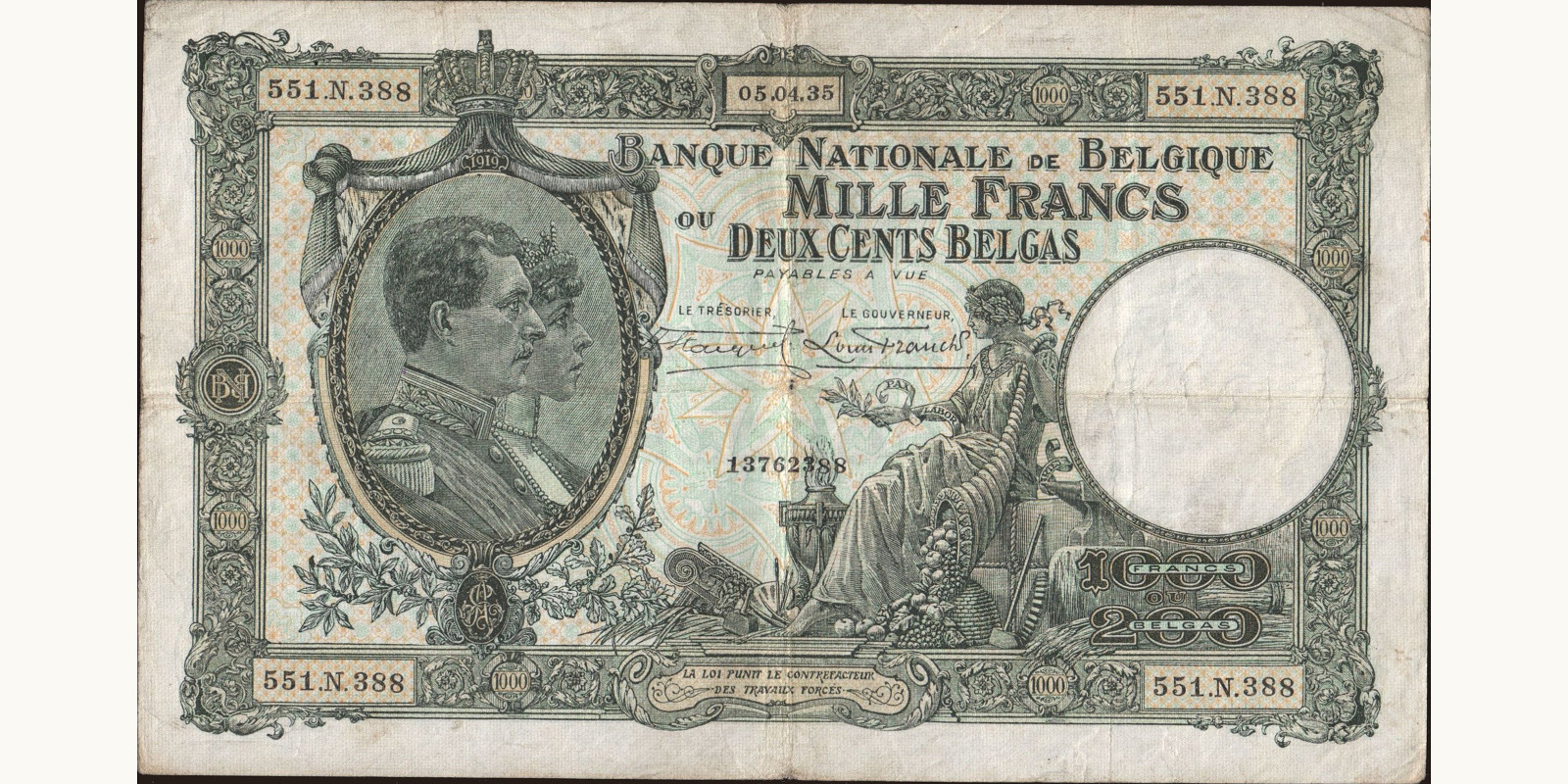 1000 franc 1935