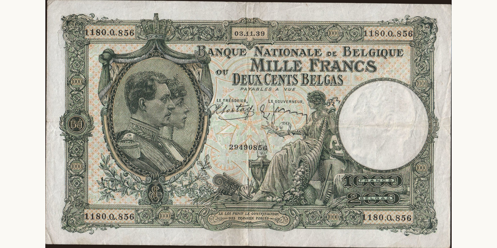 1000 franc 1939