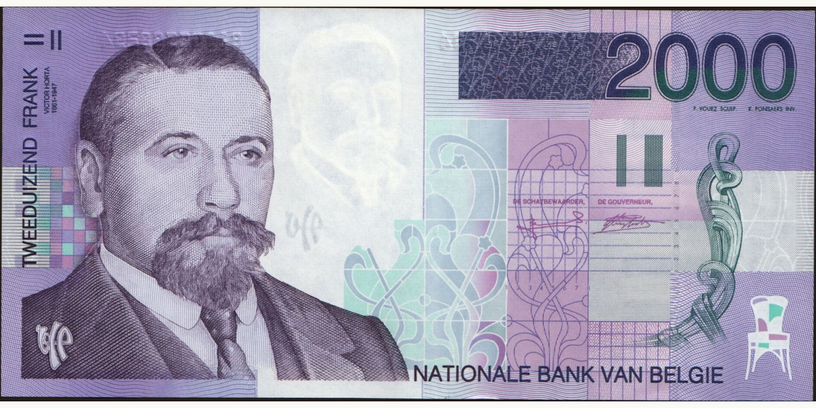 1994 franc Belgium 2000 — Front side