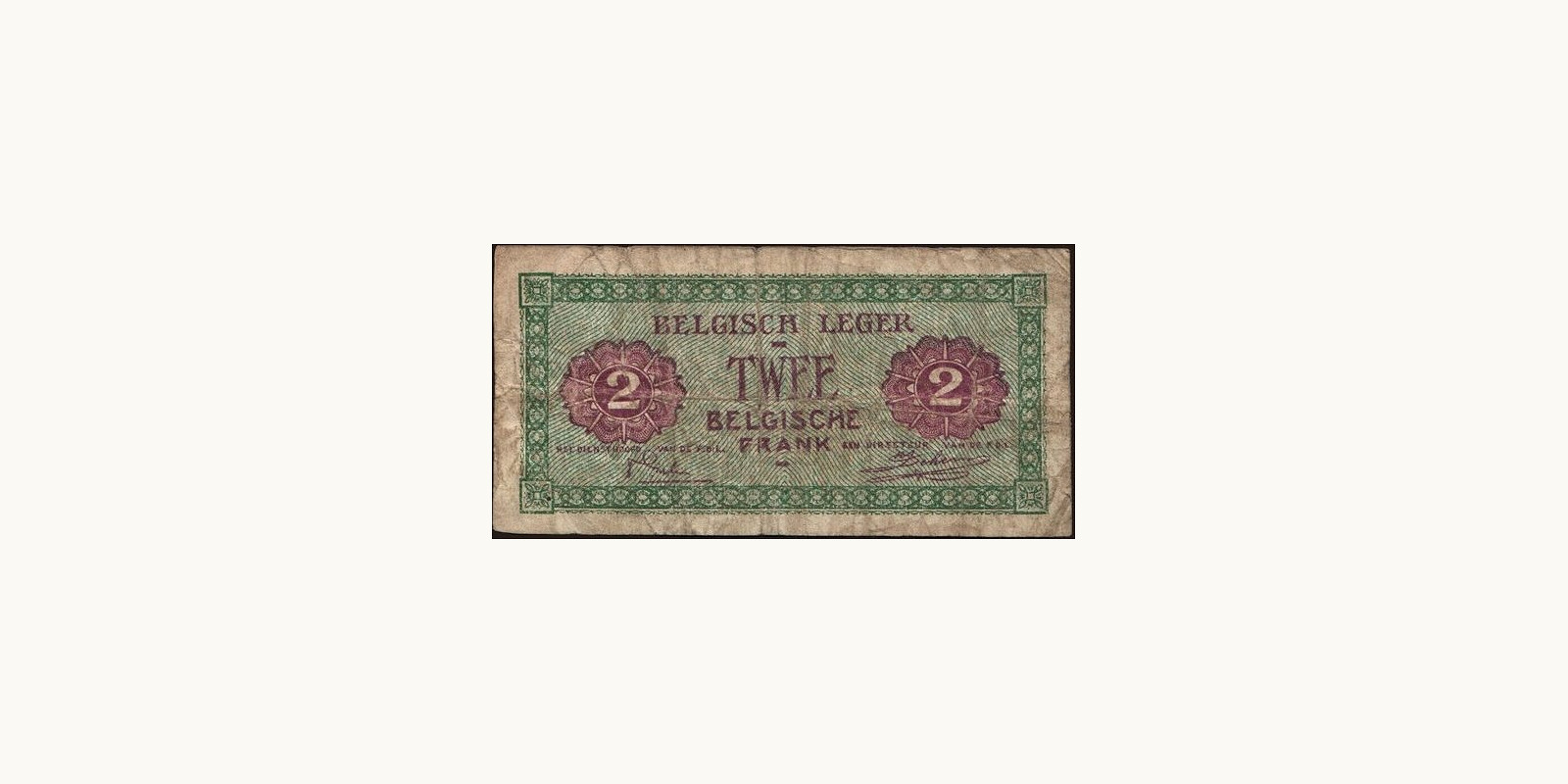 2 franc Бельгия 1946 — Оборотная сторона