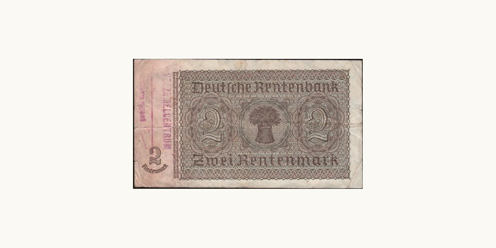 2 mark Belgium 1937 — Back side