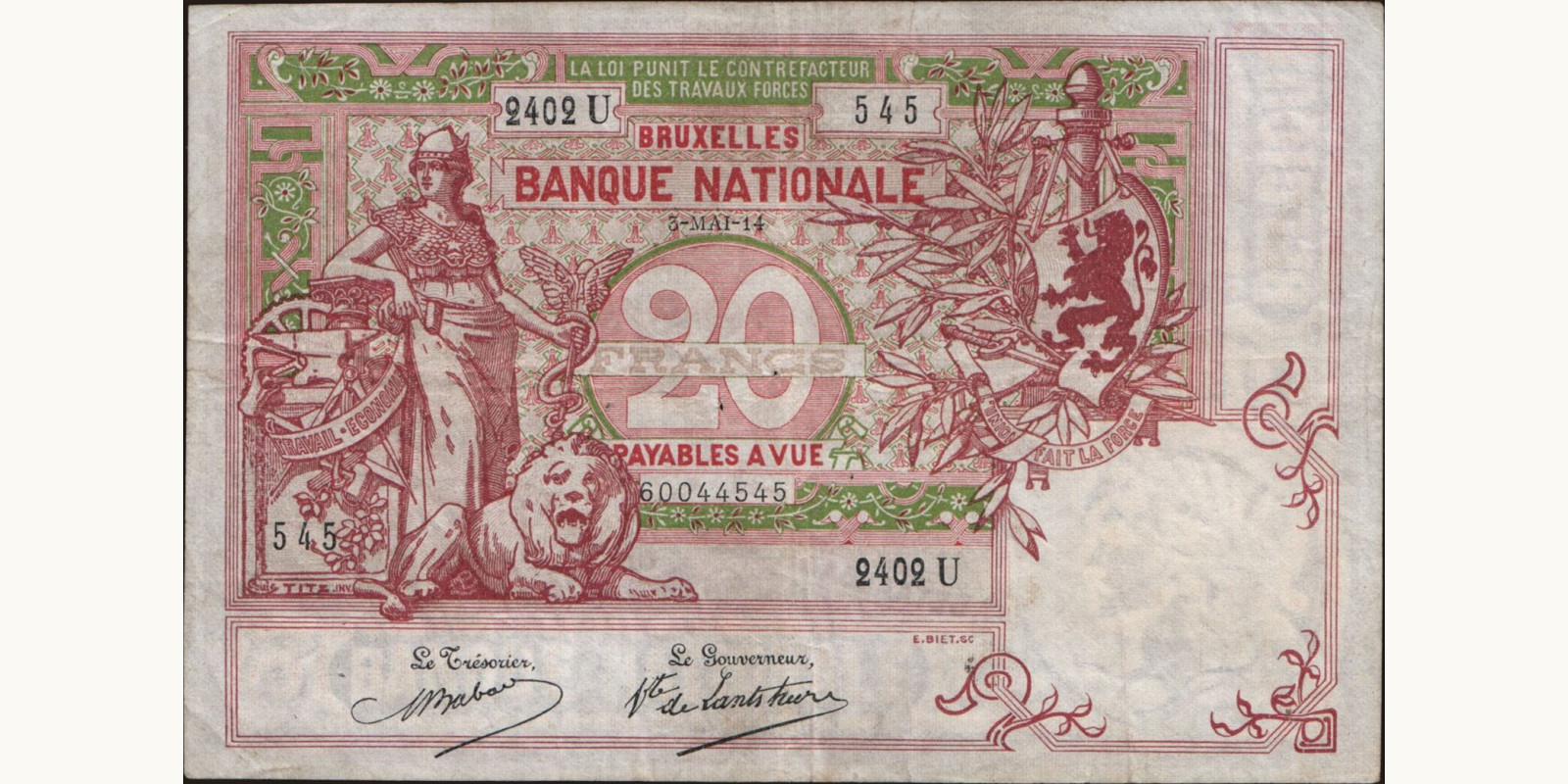 20 franc 1914