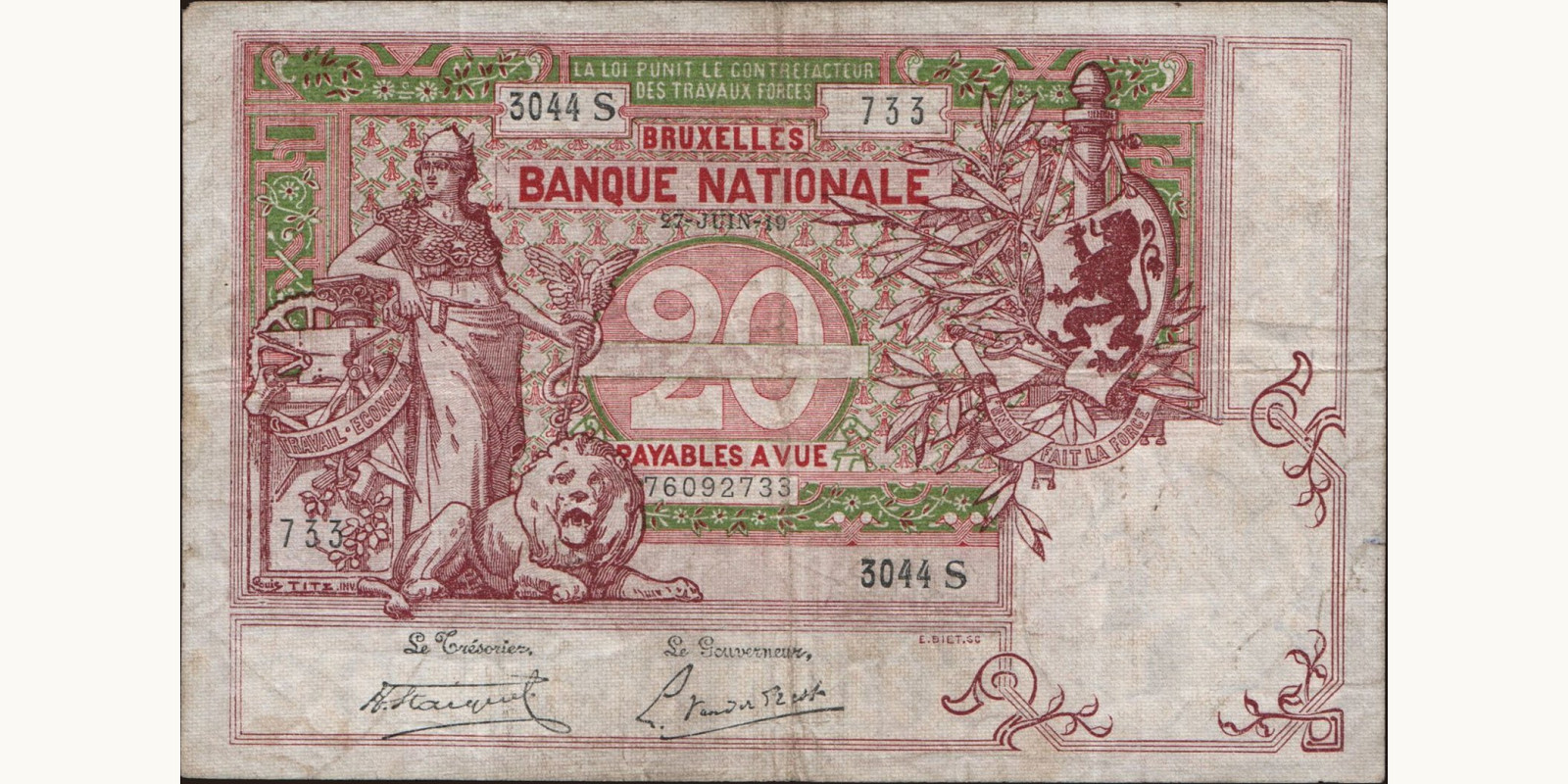 20 franc 1919