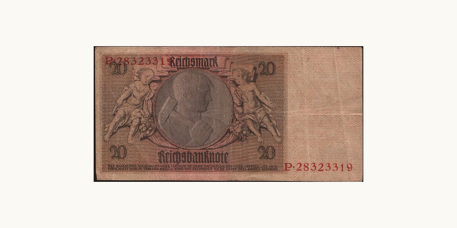 20 mark Belgium 1929 — Back side