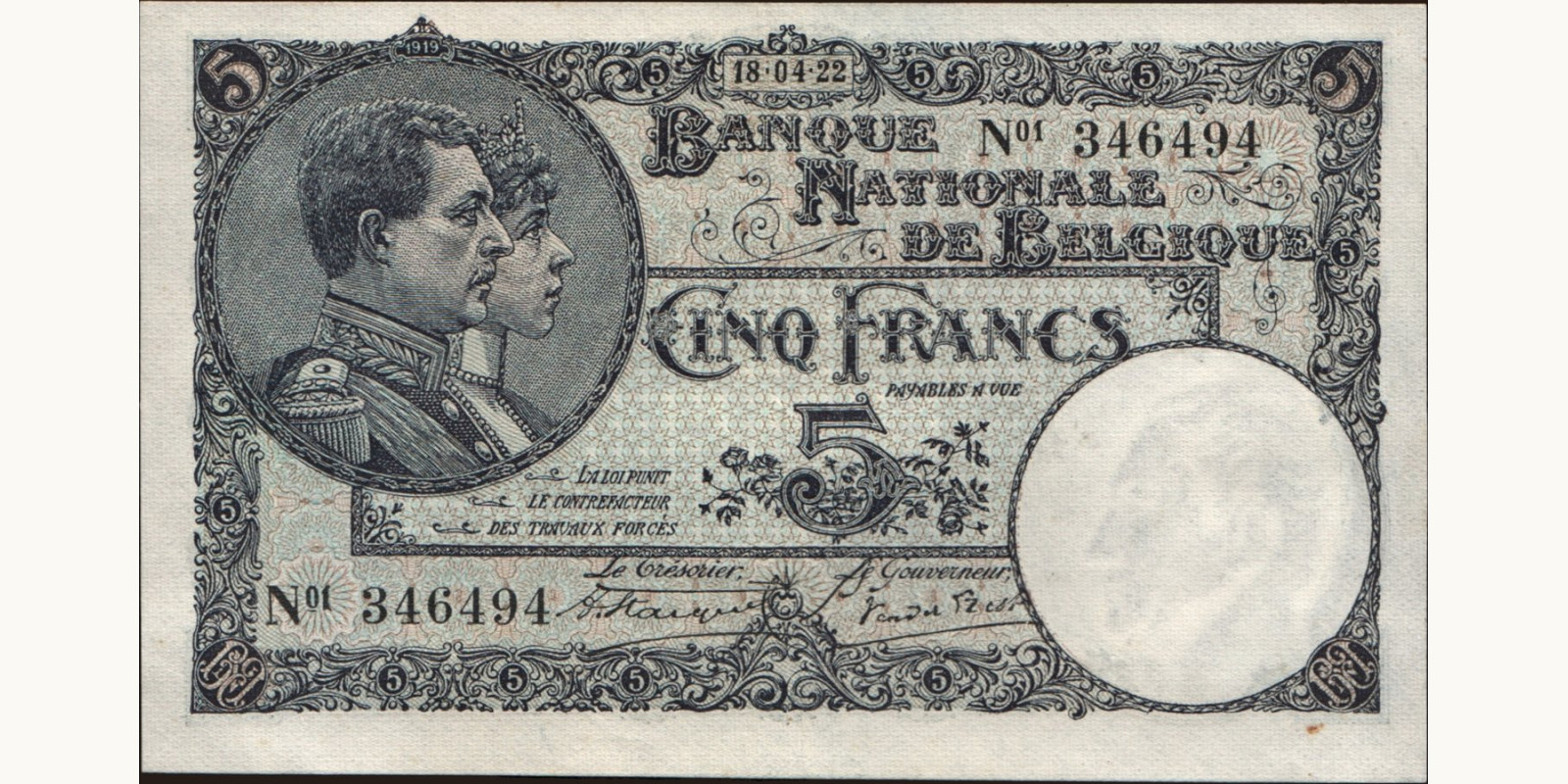 5 franc 1922