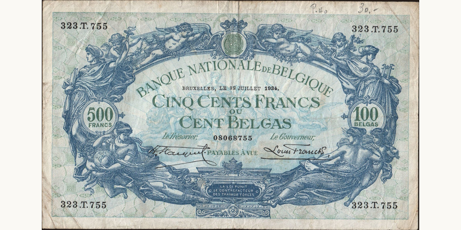500 franc 1934
