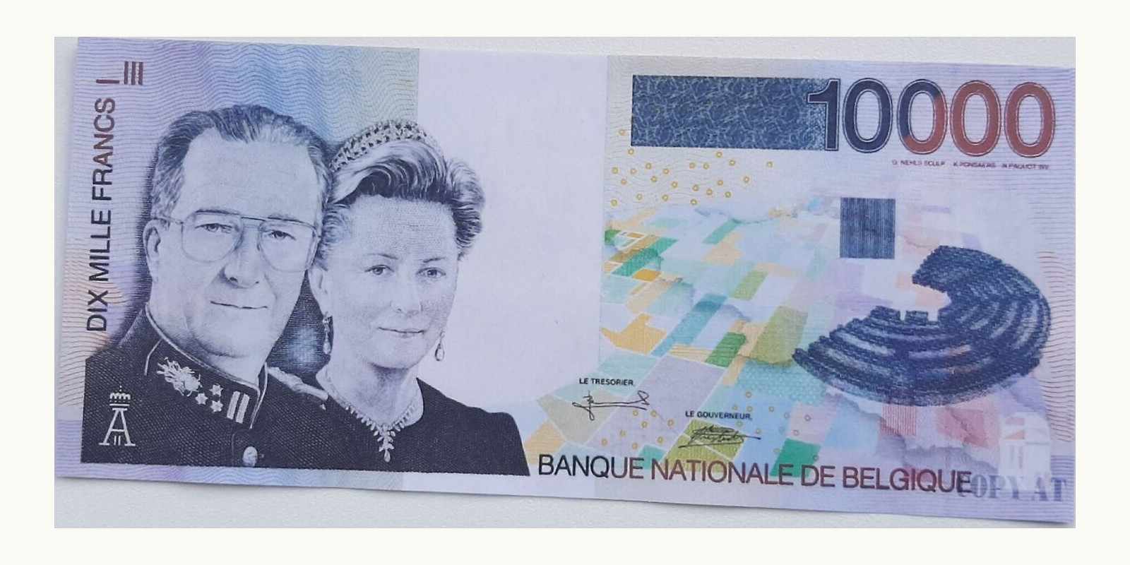 10000 franc Belgium 1997 — Front side