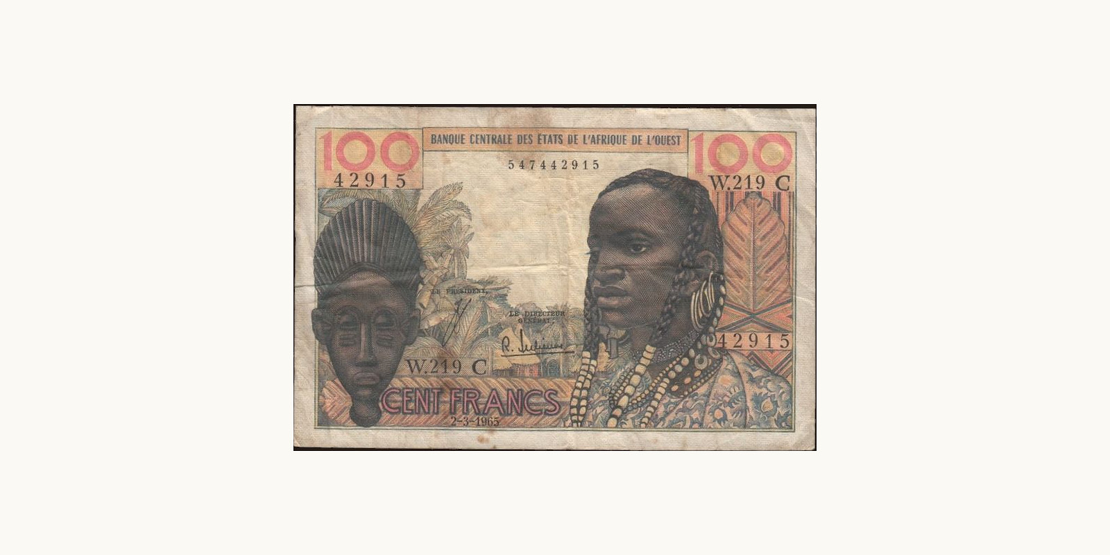 100 franc 1965